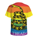 LGBT Rainbow Gadsden Flag Print Men's Sports T-Shirt