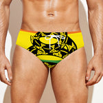 LGBT Rainbow Gadsden Flag Print Men's Swim Briefs