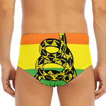 LGBT Rainbow Gadsden Flag Print Men's Triangle Swim Briefs