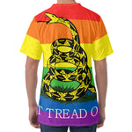LGBT Rainbow Gadsden Flag Print Men's Velvet T-Shirt