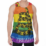 LGBT Rainbow Gadsden Flag Print Men's Velvet Tank Top