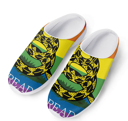 LGBT Rainbow Gadsden Flag Print Mesh Casual Shoes