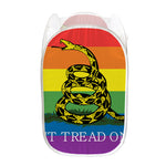 LGBT Rainbow Gadsden Flag Print Mesh Laundry Hamper