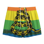 LGBT Rainbow Gadsden Flag Print Mesh Shorts