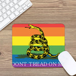 LGBT Rainbow Gadsden Flag Print Mouse Pad