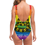 LGBT Rainbow Gadsden Flag Print One Piece Swimsuit