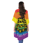 LGBT Rainbow Gadsden Flag Print Open Front Beach Cover Up