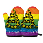 LGBT Rainbow Gadsden Flag Print Oven Mitts