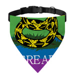 LGBT Rainbow Gadsden Flag Print Over The Collar Dog Bandana