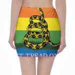 LGBT Rainbow Gadsden Flag Print Pencil Mini Skirt