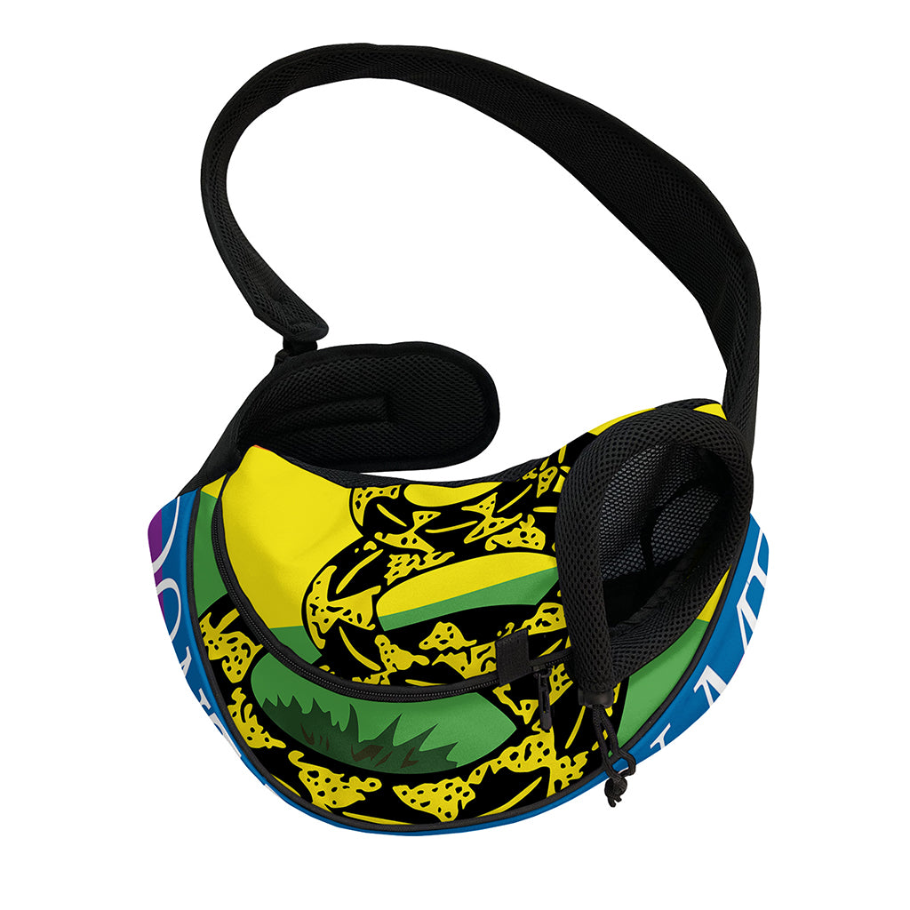 LGBT Rainbow Gadsden Flag Print Pet Sling Carrier