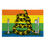 LGBT Rainbow Gadsden Flag Print Placemat