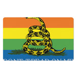 LGBT Rainbow Gadsden Flag Print Polyester Doormat