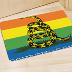 LGBT Rainbow Gadsden Flag Print Polyester Doormat