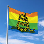 LGBT Rainbow Gadsden Flag Print Polyester Flag