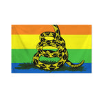 LGBT Rainbow Gadsden Flag Print Polyester Flag