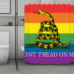 LGBT Rainbow Gadsden Flag Print Polyester Shower Curtain