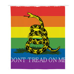 LGBT Rainbow Gadsden Flag Print Polyester Shower Curtain