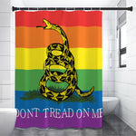 LGBT Rainbow Gadsden Flag Print Premium Shower Curtain