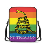 LGBT Rainbow Gadsden Flag Print Rectangular Crossbody Bag