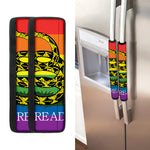 LGBT Rainbow Gadsden Flag Print Refrigerator Handle Covers