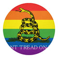 LGBT Rainbow Gadsden Flag Print Round Blanket
