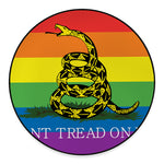 LGBT Rainbow Gadsden Flag Print Round Floor Mat