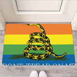 LGBT Rainbow Gadsden Flag Print Rubber Doormat