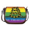 LGBT Rainbow Gadsden Flag Print Saddle Bag