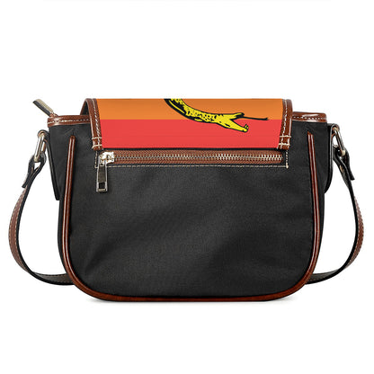 LGBT Rainbow Gadsden Flag Print Saddle Bag