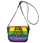 LGBT Rainbow Gadsden Flag Print Saddle Bag