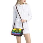 LGBT Rainbow Gadsden Flag Print Saddle Bag
