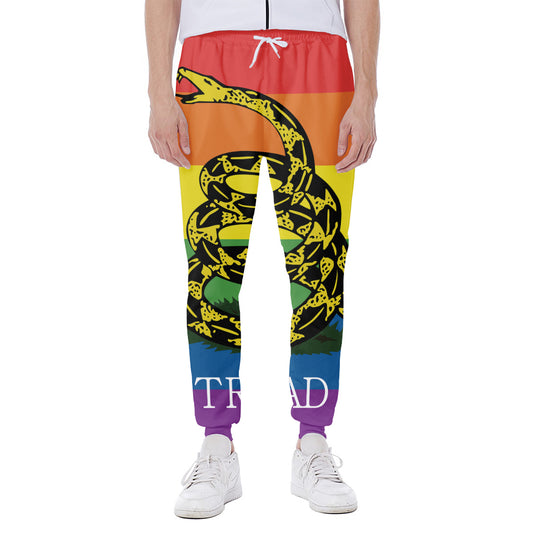 LGBT Rainbow Gadsden Flag Print Scuba Joggers