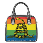 LGBT Rainbow Gadsden Flag Print Shoulder Handbag