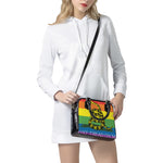 LGBT Rainbow Gadsden Flag Print Shoulder Handbag