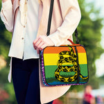 LGBT Rainbow Gadsden Flag Print Shoulder Strap Bible Bag