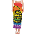 LGBT Rainbow Gadsden Flag Print Side Slit Maxi Skirt