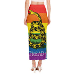 LGBT Rainbow Gadsden Flag Print Side Slit Maxi Skirt