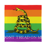 LGBT Rainbow Gadsden Flag Print Silk Bandana