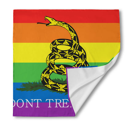 LGBT Rainbow Gadsden Flag Print Silk Bandana
