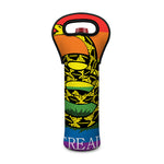 LGBT Rainbow Gadsden Flag Print Single Neoprene Wine Tote