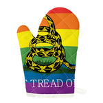 LGBT Rainbow Gadsden Flag Print Single Oven Mitt