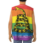 LGBT Rainbow Gadsden Flag Print Sleeveless Baseball Jersey