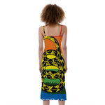 LGBT Rainbow Gadsden Flag Print Slim Fit Midi Cami Dress