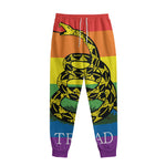 LGBT Rainbow Gadsden Flag Print Sweatpants
