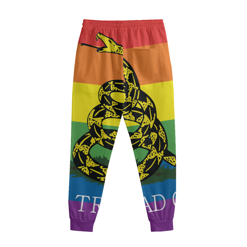 LGBT Rainbow Gadsden Flag Print Sweatpants