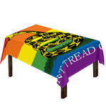 LGBT Rainbow Gadsden Flag Print Tablecloth