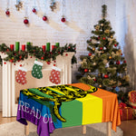 LGBT Rainbow Gadsden Flag Print Tablecloth
