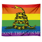 LGBT Rainbow Gadsden Flag Print Tapestry