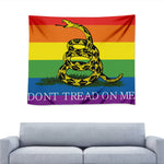 LGBT Rainbow Gadsden Flag Print Tapestry